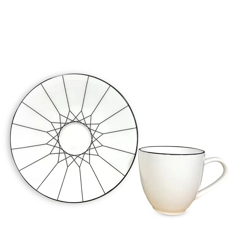 Gem Cut Onyx Espresso Cup & Saucer