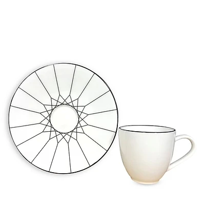 Gem Cut Onyx Espresso Cup & Saucer