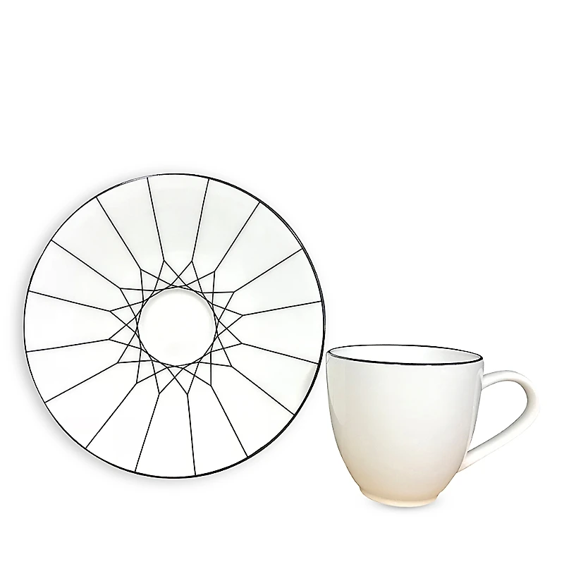 Prouna Gem Cut Onyx Espresso Cup & Saucer