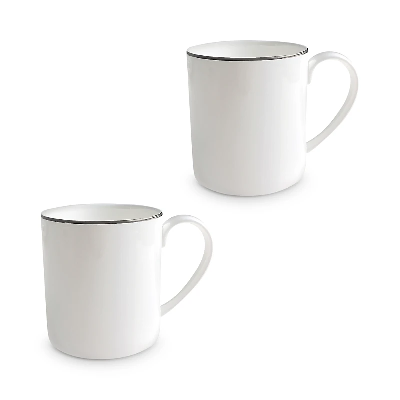 Twig New York Alex Platinum Mug, Set of 2