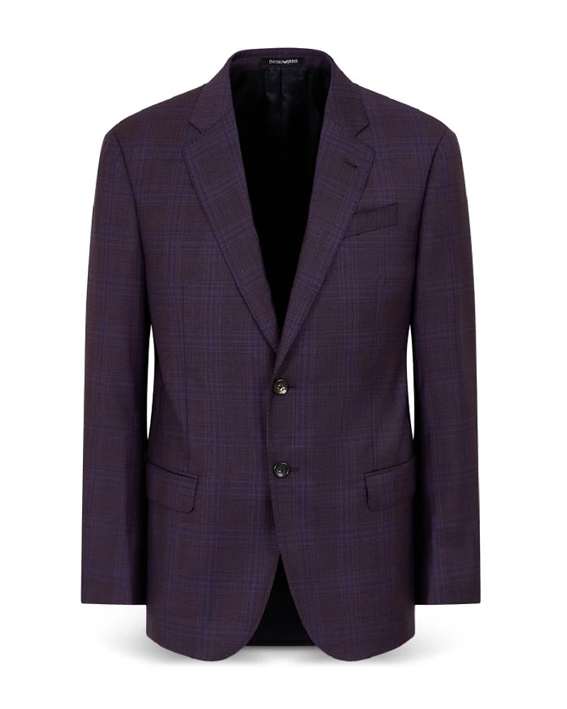 Plaid Single Breasted Notch Lapel Suit Jacket