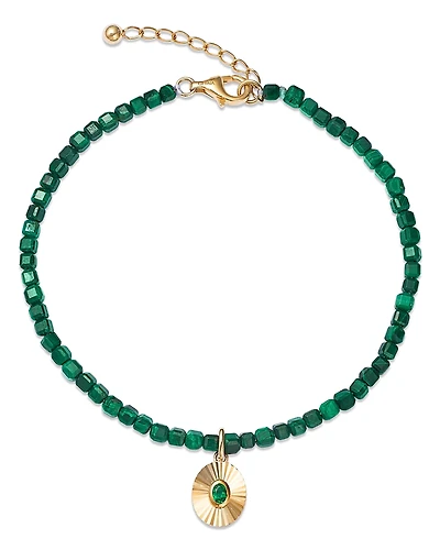 Bloomingdale's Fine Collection Emerald Stackable Bead Sunbeam Charm Bracelet