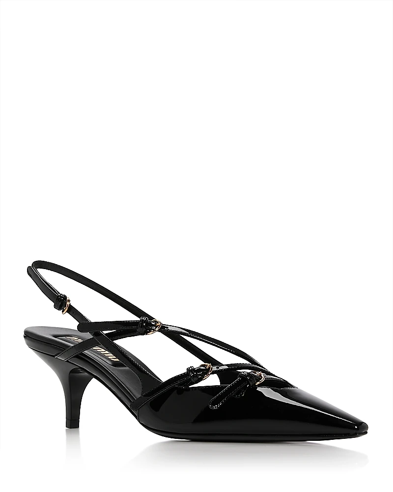 Miu Women's Pointed Toe Slingback Sandals