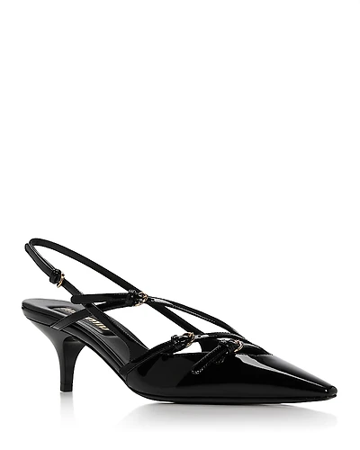 Miu Women's Pointed Toe Slingback Sandals