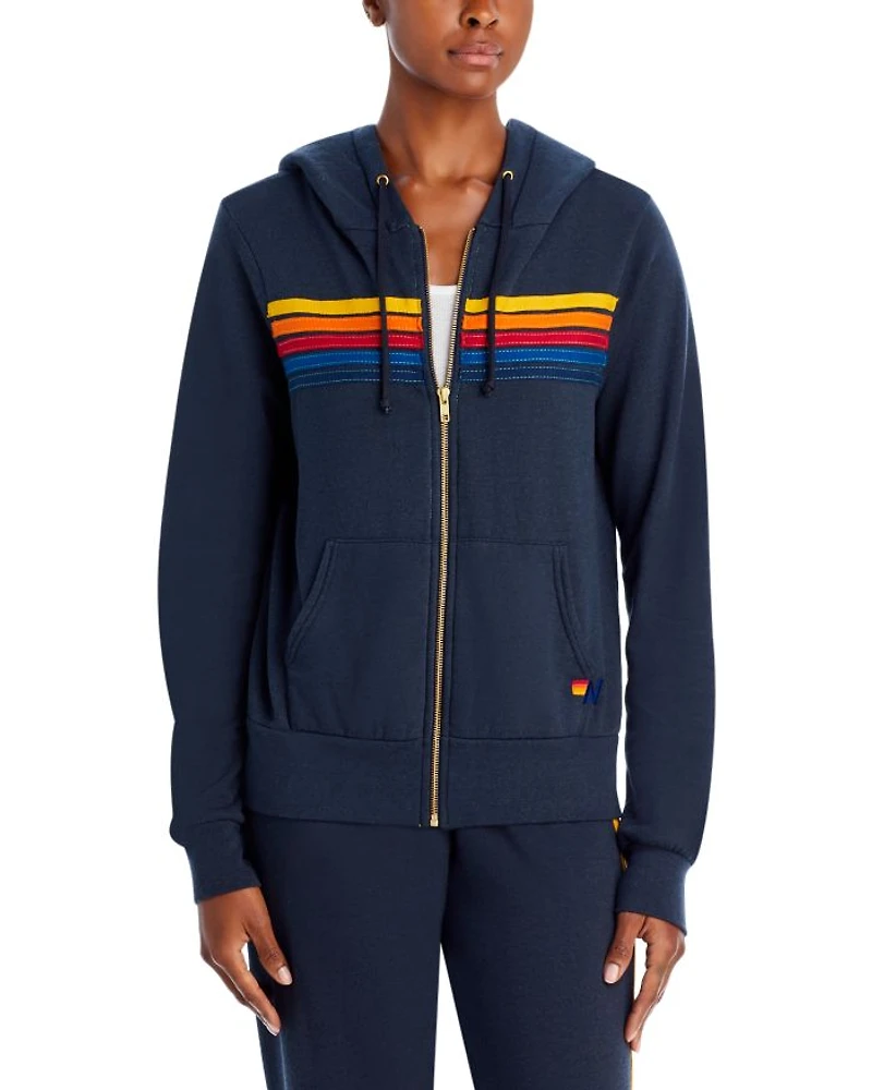 Rainbow-Stripe Hoodie
