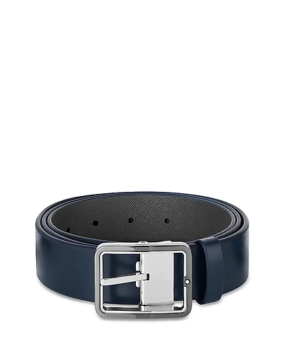 Montblanc Men's Gray Leather Belt