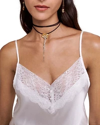 Leana Lace Trim Silk Camisole