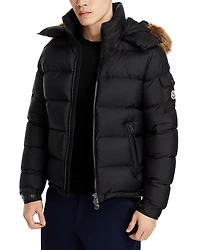 Moncler Mayaf Faux Fur Trim Hooded Down Puffer Jacket