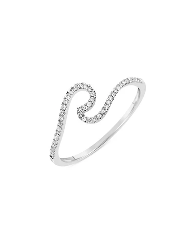 14K White Gold Diamond Wave Ring
