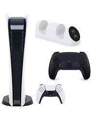 Sony PS5 Digital Console with Extra Black Dualsense Controller and Dual Charging Dock