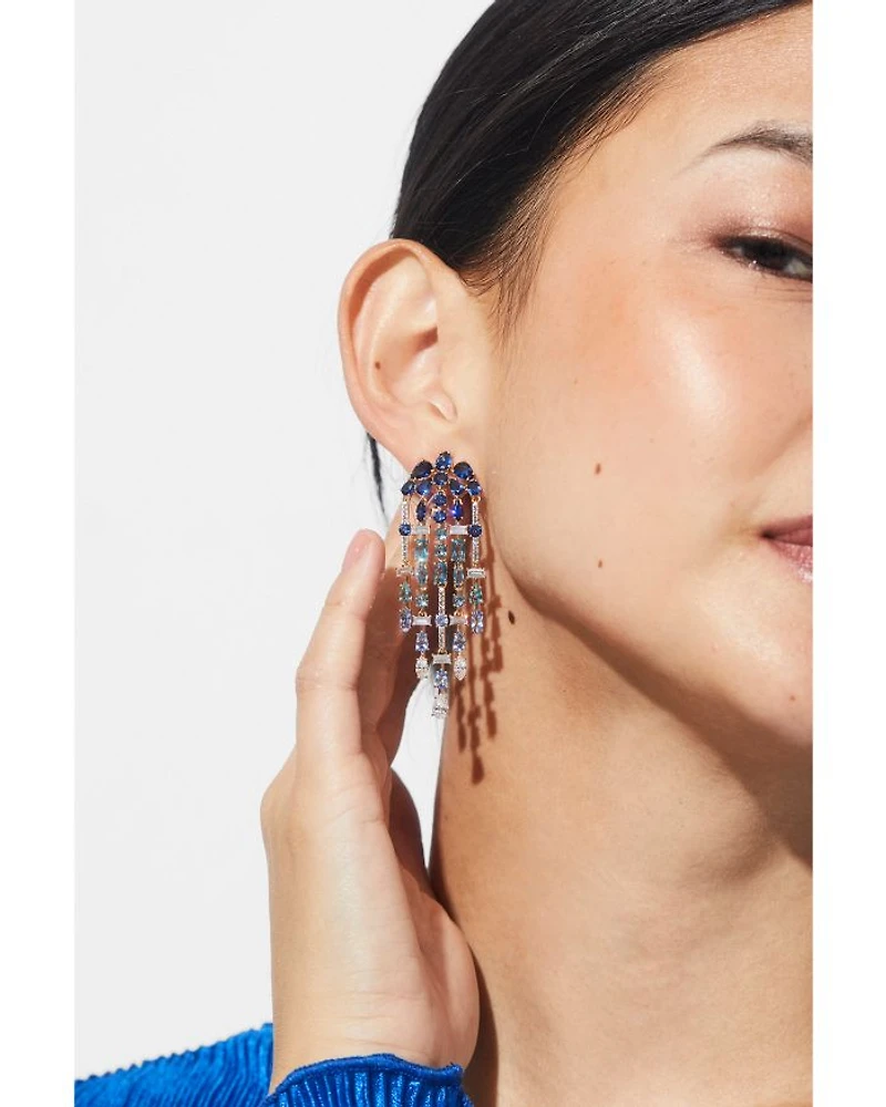 Rockstars Mixed Cubic Zirconia Chandelier Earrings