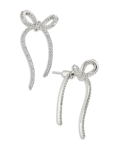 Nadri Pave Bow Front to Back Earrings