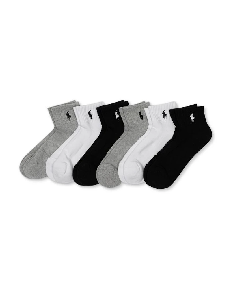 Cushioned Quarter Crew Socks, Pack of 6