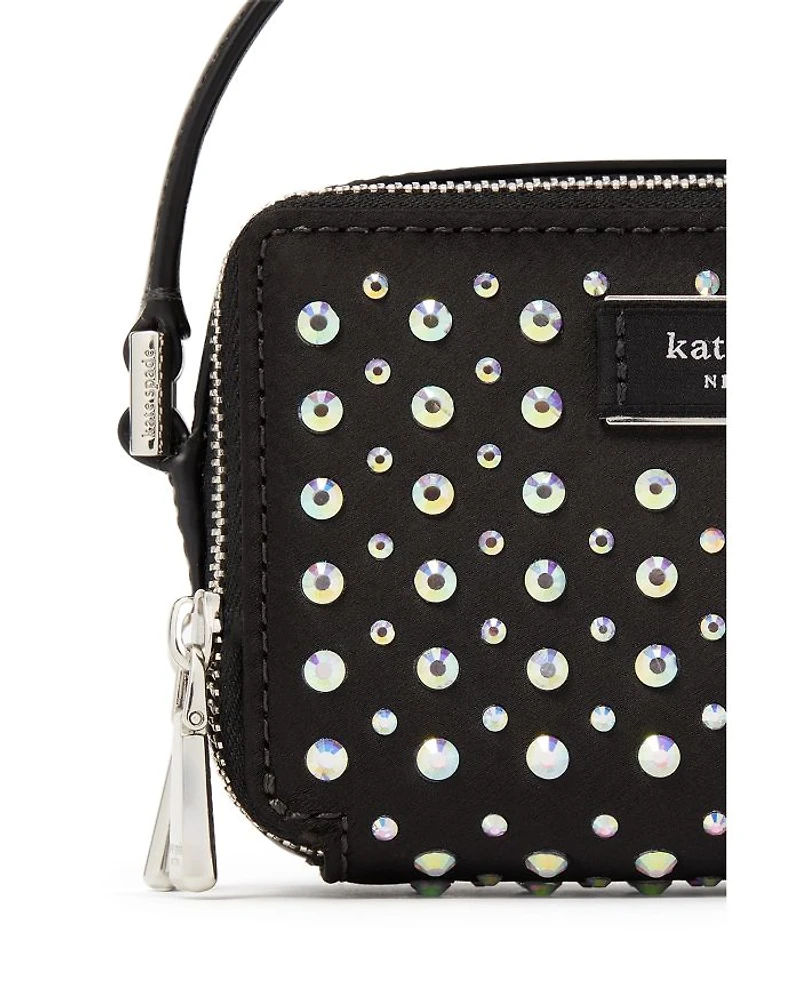 Double Zip Micro Embellished Crossbody