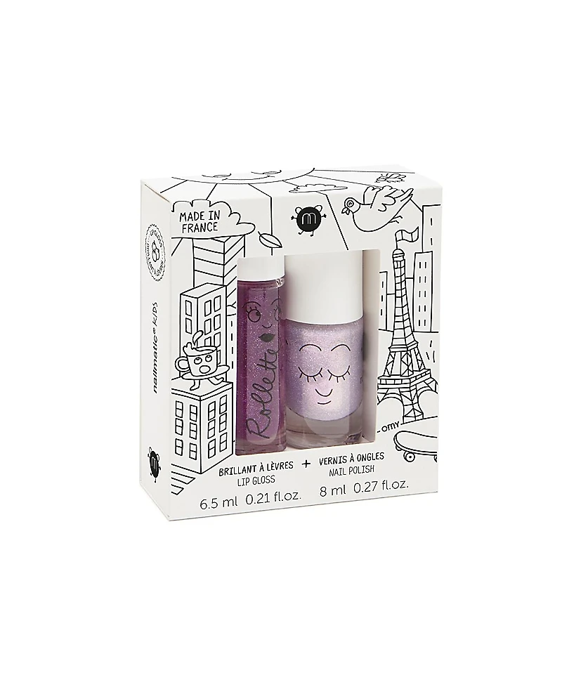 Nailmatic Nail Polish & Lip Gloss Duo Set Lovely City 3-10 - Ages 5-7