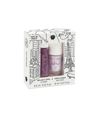 Nailmatic Nail Polish & Lip Gloss Duo Set Lovely City 3-10 - Ages 5-7