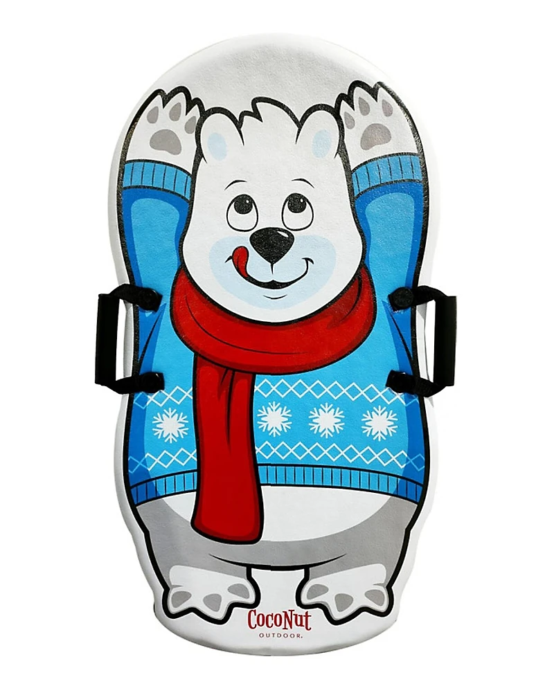 CocoNut Outdoor Polar Bear Single Rider Foam Sled, Pack of 2 - Ages 5+