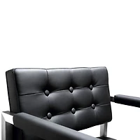 Director Performance Vegan Leather and Stainless Steel Barstool Black