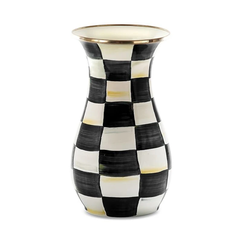 Courtly Check Enamel Vase - Tall