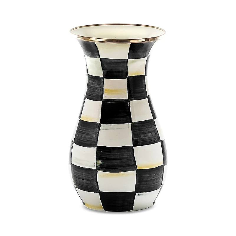 Mackenzie-Childs Courtly Check Enamel Vase - Tall