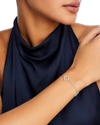 Diamond Clover Station Collection Bracelet 14K Gold, 0.38 tcw