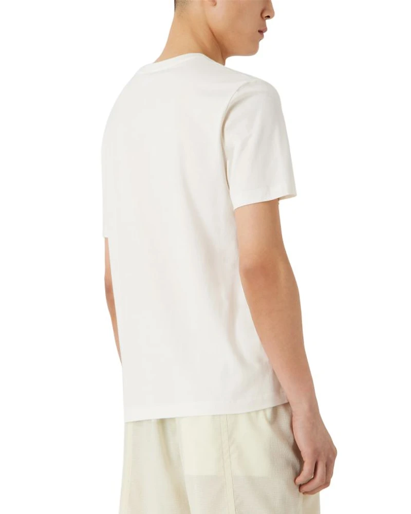 Patchwork Effect Short Sleeve Crewneck Logo Tee