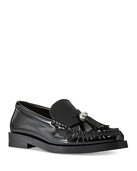 Jimmy Choo Women's Addie Patent Leather Imitation Pearl Tassel Loafers