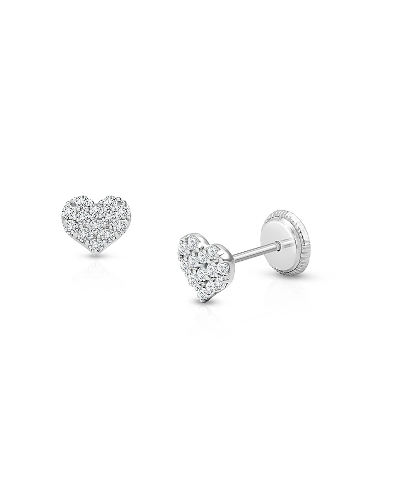 Tiny Blessings Girls' 14K Gold Dearest Heart Studs Screw Back Earrings - Baby, Little Kid, Big Kid