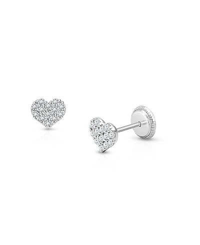 Tiny Blessings Girls' 14K Gold Dearest Heart Studs Screw Back Earrings - Baby, Little Kid, Big Kid