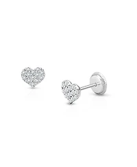 Tiny Blessings Girls' 14K Gold Dearest Heart Studs Screw Back Earrings - Baby, Little Kid, Big Kid