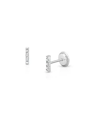 Girls' 14K Gold Pavé Bar Studs Screw Back Earrings - Baby, Little Kid, Big Kid