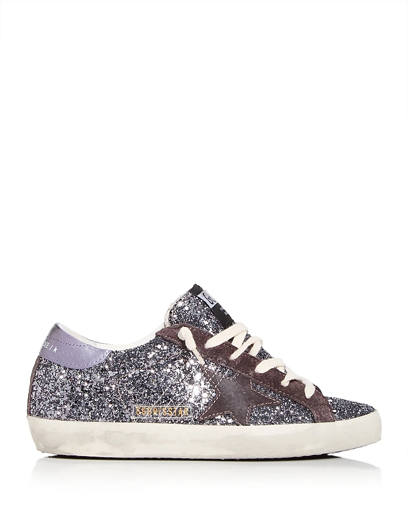 Golden Goose Women's Super-Star Glitter Low Top Sneakers