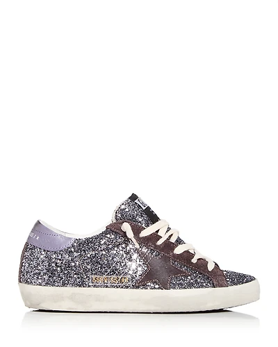 Golden Goose Women's Super-Star Glitter Low Top Sneakers