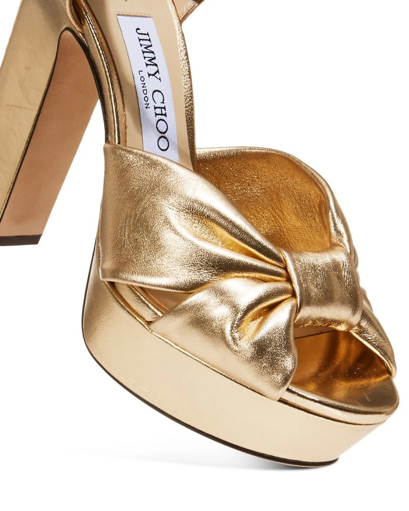 Women's Heloise 120 Metallic Leather High Heel Platform Sandals