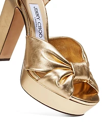 Women's Heloise 120 Metallic Leather High Heel Platform Sandals