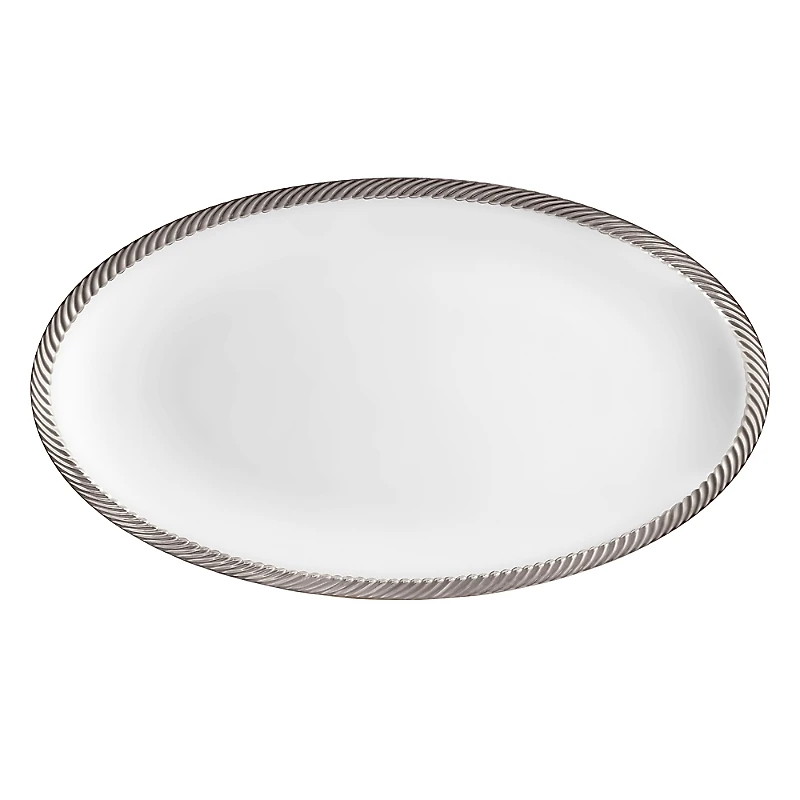 L'Objet Corde Platinum Oval Platter, Large