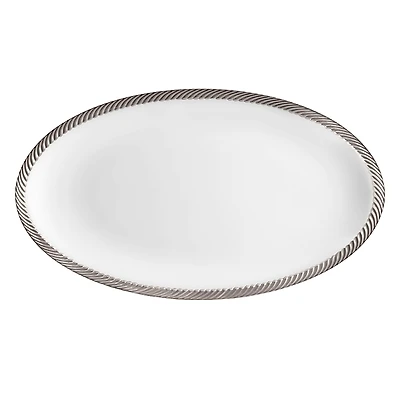 L'Objet Corde Platinum Oval Platter, Large