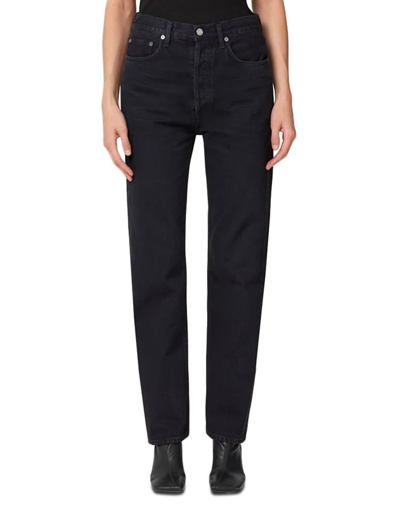'90s Pinch Waist High Rise Straight Jeans Crushed