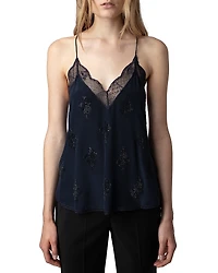 Zadig & Voltaire Christy Lace Trim Silk Camisole