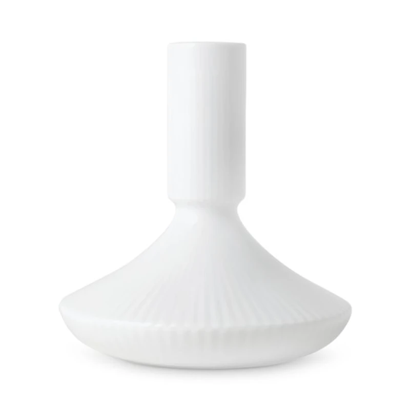 White Fluted 4.8" Candlestick