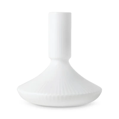 White Fluted 4.8" Candlestick