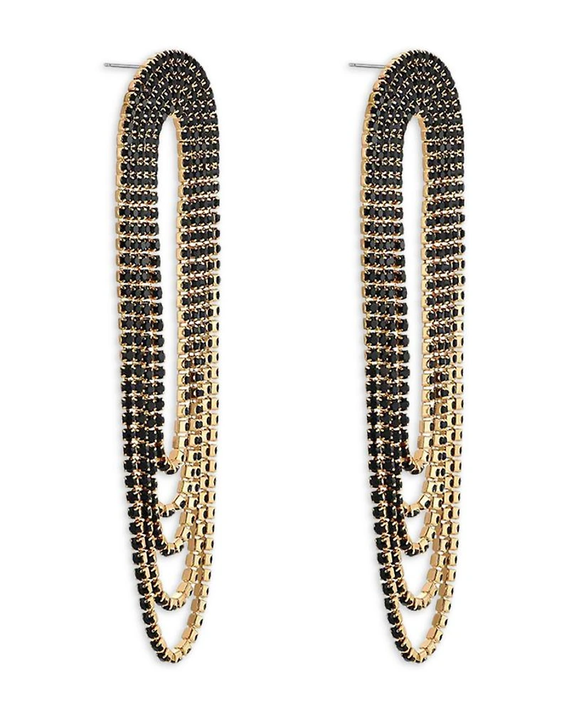 Draped Arc Fringe Earrings in 18K Gold Plated