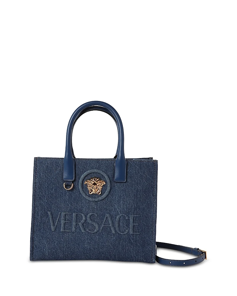 Versace La Medusa Small Denim Tote
