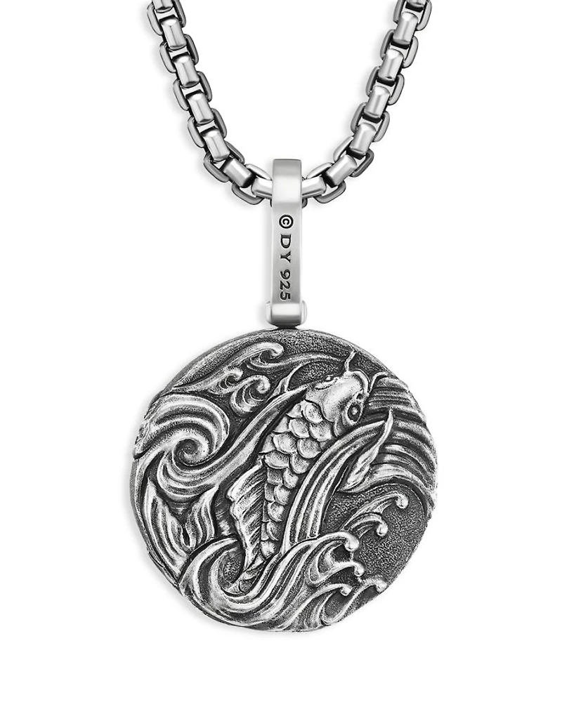 Men's Dragon Amulet in Sterling Silver