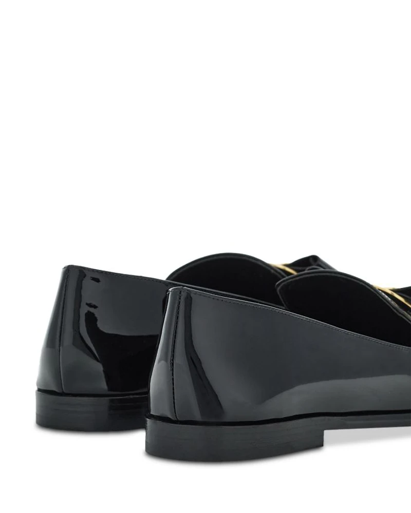 Women's Bow Patent Leather Loafers