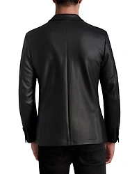 Glossy Textured Houndstooth Slim Fit Blazer