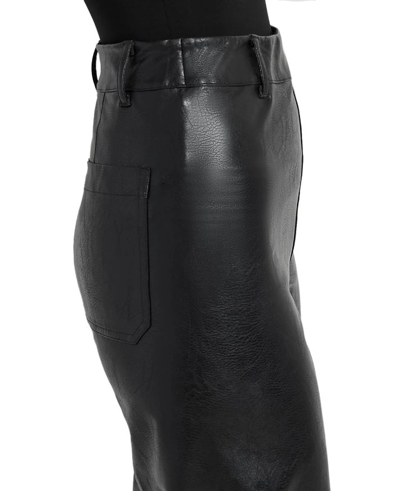 High Waist Wide Leg Faux Leather Pants