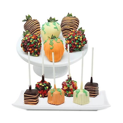 Chocolate Covered Company Premium Belgian Chocolate Covered Fall Strawberries & Cheesecake, 12 Piece