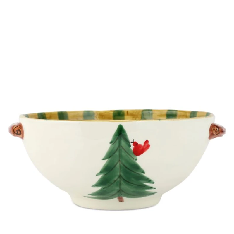 Old St. Nick Handled Bowl with Bird Watcher
