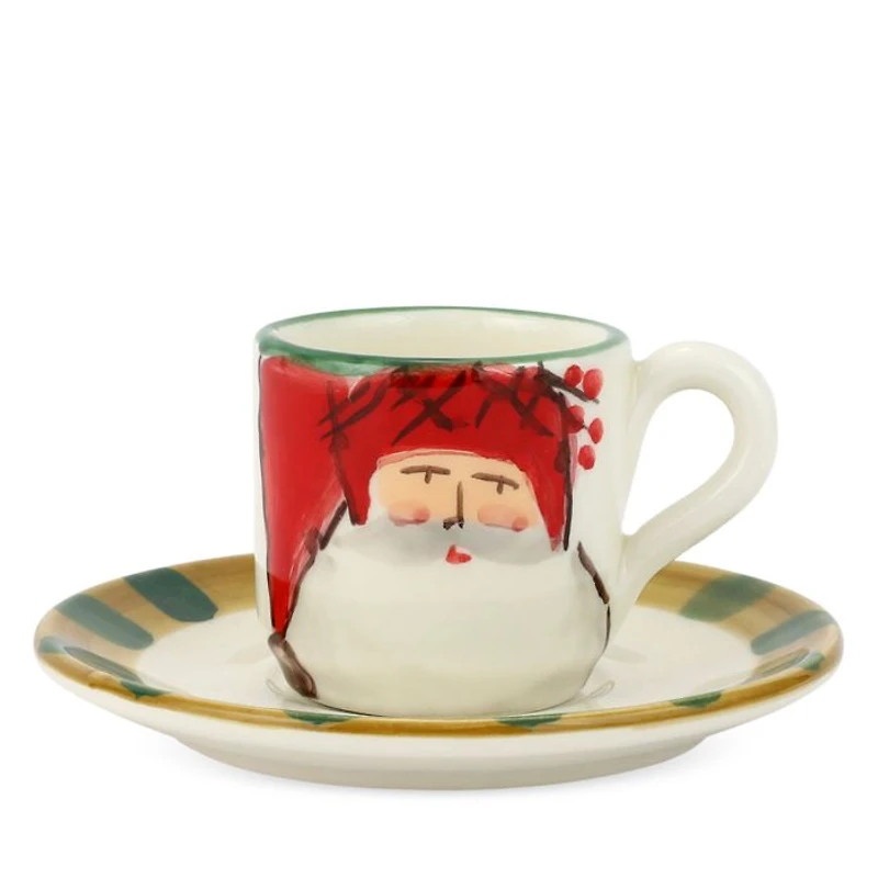 Old St. Nick Assorted Espresso Cups & Saucers, Set of 4